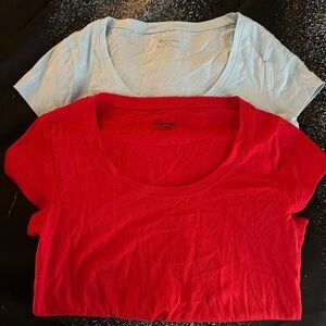 Basics Scoop Neck Tee Duo — Red & White